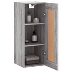 vidaXL Armoire murale sonoma gris 34 5x34x90 cm bois d'ingénierie