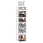 vidaXL Armoire à chaussures Blanc 27 5x27x102 cm Bois d'ingénierie