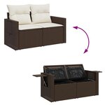 vidaXL Salon de jardin avec coussins 9 Pièces marron résine tressée