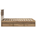 vidaXL Cadre de lit Chêne artisan 135 x 190 cm Bois de pin massif