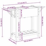 vidaXL Cache-pot de jardin avec étagère Beige 111 x 37 x 76.5 cm