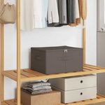 vidaXL Boîte de rangement 24 Pièces Gris 50 x 30 x 25 cm Tissu intissé
