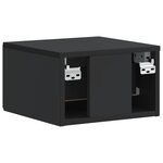 vidaXL Cabinet de chevet mural 2 pc Noir 34 5 x 33 x 20 cm