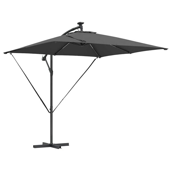 vidaXL Parasol banane à mât déporté Anthracite 249 x 249 x 250 cm