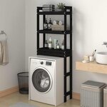vidaXL Étagère de toilette Noir 63x26x171 cm Bois de pin massif