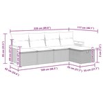 vidaXL Salon de jardin avec coussins 5 Pièces beige résine tressée