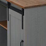 vidaXL Buffet HALDEN porte coulissante gris 80x40x80 cm bois massif