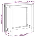 vidaXL Table de bar Chêne noir 102 x 50 x 103 5 cm Bois d'ingénierie