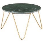 vidaXL Table basse Vert 65x65x42 cm Pierre véritable et texture marbre