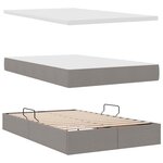 vidaXL Lit de rangement LED avec matelas Taupe 120 x 200 cm Tissu