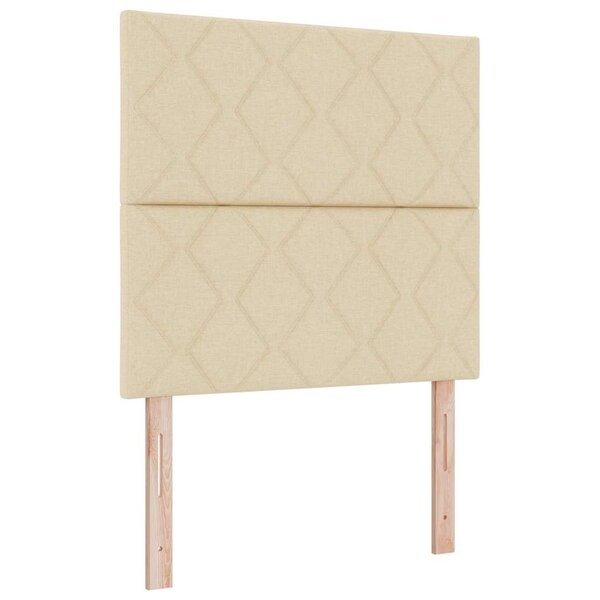 vidaXL Lit à ressort LED avec matelas Crème 100 x 200 cm tissu