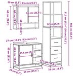 vidaXL Ensemble de meubles de salle de bain 3 Pièces Sonoma gris