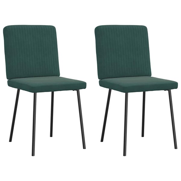 vidaXL Chaises à manger lot de 2 Vert foncé Velours
