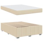 vidaXL Cadre de lit avec matelas Crème 160 x 200 cm tissu