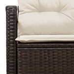 Canapé de jardin 2 places vidaXL avec rangement et coussins en poly rattan