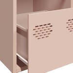 vidaXL Buffet rose 101 5x39x73 5 cm acier laminé à froid