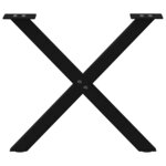 vidaXL Pieds de table basse en forme de X  2 pièces  noir  50 x (42-43) cm  acier
