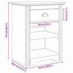 vidaXL Cabinet de chevet BODO Marron miel 53 x 38 5 x 67 cm