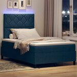 vidaXL Lit à ressorts avec matelas Bleu 120 x 190 cm tissu