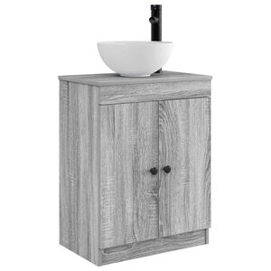 vidaXL Meuble de salle de bain avec évier Sonoma gris 54 x 35 x 83 cm