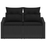vidaXL Canapé de jardin avec coussin Noir 123 x 62 x 69 cm polyrotin