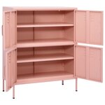 vidaXL Armoire de rangement Rose 80x35x101 5 cm Acier