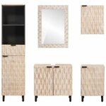 vidaXL Ensembles de salle de bain 5 Pièces Finition Lavage Blanc