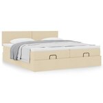 VidaXL Cadre de lit ottoman avec matelas crème 180x200 cm tissu