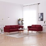 vidaXL Ensemble de canapé 2 Pièces Tissu Rouge bordeaux