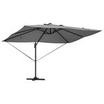 vidaXL Parasol déporté Roma avec LEDs anthracite  352x251x265 cm en aluminium
