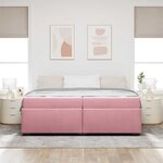 vidaXL Cadre de lit avec matelas Rose 200 x 200 cm Velours