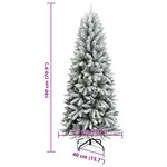 vidaXL Sapin de Noël artificiel avec neige floquée 180 cm PVC et PE