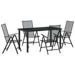 vidaXL Ensemble de Salle à Manger de Jardin en Acier Anthracite