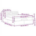 vidaXL Lit ottoman avec matelas et LED gris foncé 140x200 cm tissu