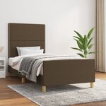 vidaXL Cadre de lit avec tête de lit Marron foncé 90x200 cm Tissu