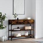 vidaXL Table console chêne fumé 100x25x75 cm bois d'ingénierie