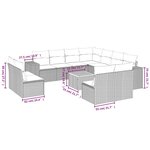 vidaXL Salon de jardin avec coussins 12 Pièces beige résine tressée