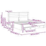 vidaXL Cadre de lit Gris Sonoma 200 x 200 cm Bois d'ingénierie