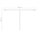 vidaXL Auvent automatique avec capteur de vent et LED 450x300 cm Crème