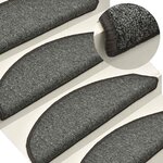 vidaXL Tapis d'escalier 30 pièces 56 x 17 x 3 cm Gris foncé Demi-rond