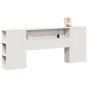 vidaXL Tête de lit avec rangement blanc 200 cm bois massif de pin