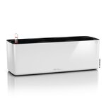 LECHUZA Jardinière CUBE Glossy Triple ALL-IN-ONE Blanc brillant