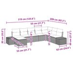 vidaXL Ensemble de canapé de jardin avec coussin 8 Pièces Noir polyrotin