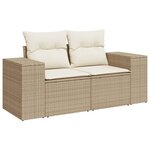 vidaXL Salon de jardin avec coussins 5 Pièces beige résine tressée