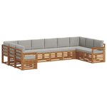 vidaXL Ensemble de canapés d'extérieur 10 pc Gris Naturel et Clair