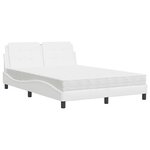 vidaXL Lit avec matelas blanc 140x190 cm similicuir