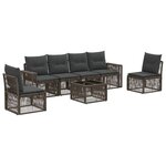 vidaXL Ensemble de canapé de jardin 7 Pièces Gris et Gris foncé polyrotin