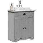 vidaXL Armoire de lavabo de salle de bain BODO gris 70x35x80 cm