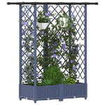 vidaXL Lit Élevé avec Treillis et Toit Gris 124 x 40 x 121 cm PP