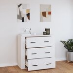 vidaXL Buffet Blanc 80x33x70 cm Bois d'ingénierie